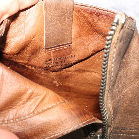 Frye Side Zip Pointed Toe Ankle Heeled Leather Boots Size 6.5 - Picture 8 of 9